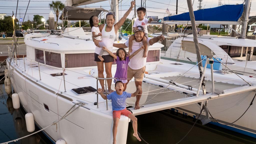 David Shih family on sailboat